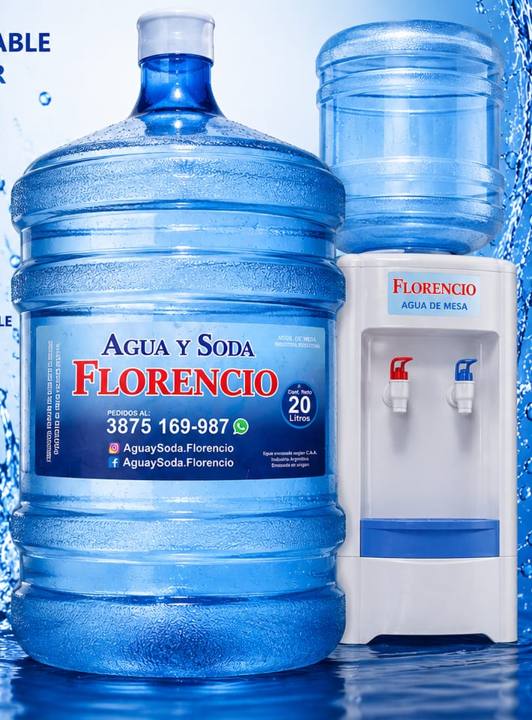 Bidón Florencio de 20 litros junto a un dispenser